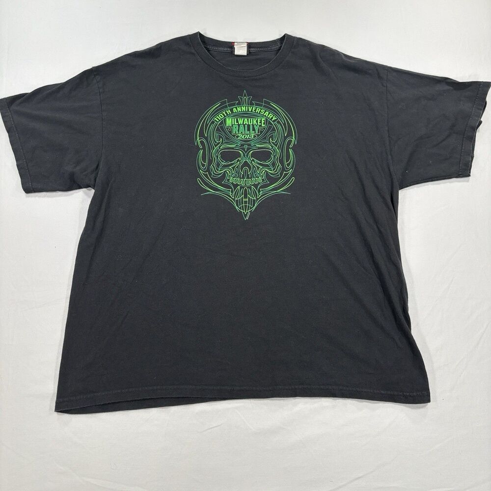 Hot Leathers 110th Anniversary Milwaukee Rally 2013 Skull T-Shirt Short Sleeve